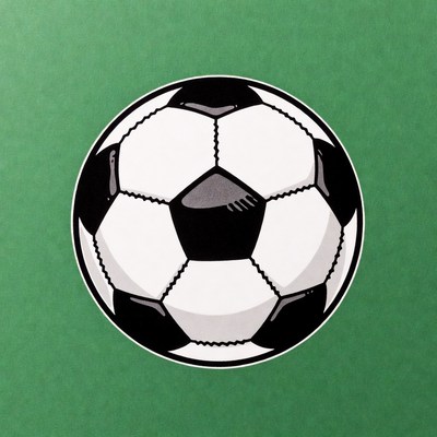 Soccer ball on green background