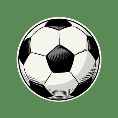 Soccer ball on green field