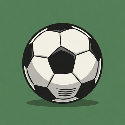 Soccer ball on green background