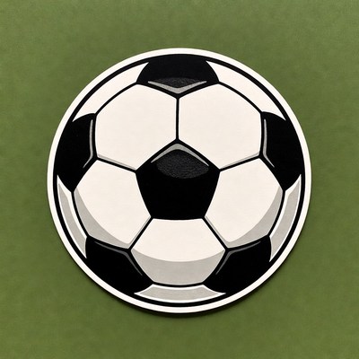 Soccer ball on green background