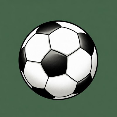 Soccer ball on green background