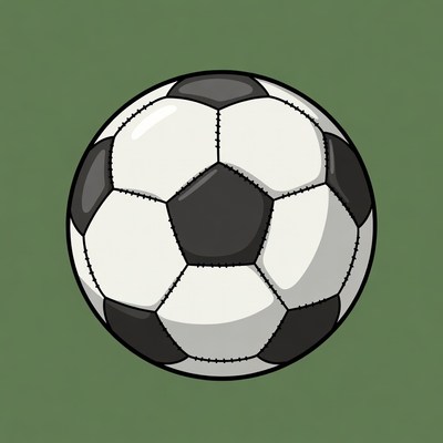 Soccer ball on green field