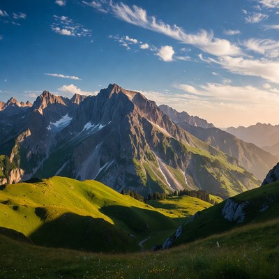Mountains and hills under sky