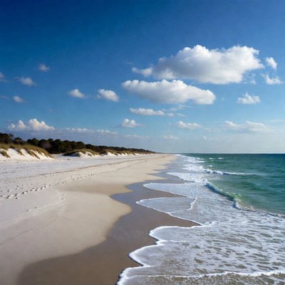 Clear beach landscape by the water