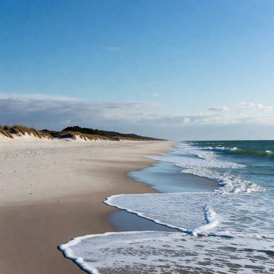 Ocean waves on sandy beach