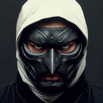 Masked figure in dark attire