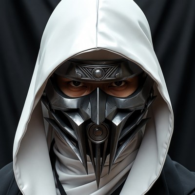 Masked figure in a dark setting