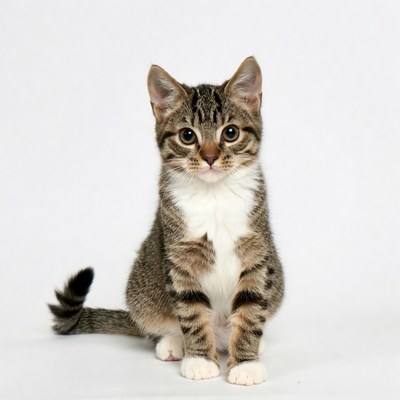 Cute tabby cat sitting still