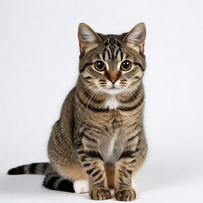 Cat sitting on white background