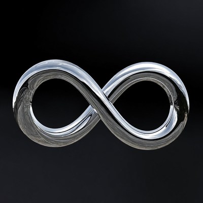 Metal sculpture of infinity symbol