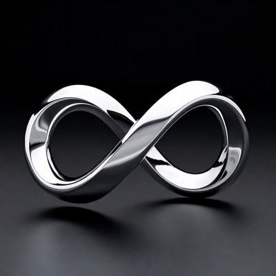 Sleek sculpture of infinity symbol