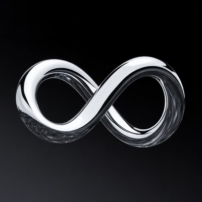 Glass sculpture in shape of infinity