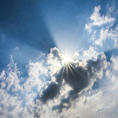 Sunlight breaks through clouds