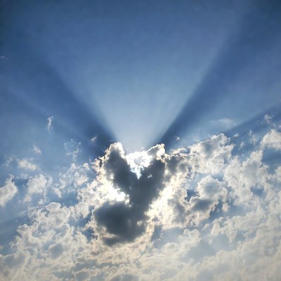 Sunlight breaking through clouds