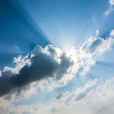 Sunlight breaking through clouds