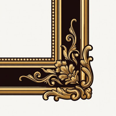 Decorative gold frame design for art