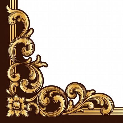 Decorative corner design with floral motif