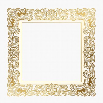 Ornate frame design in gold color