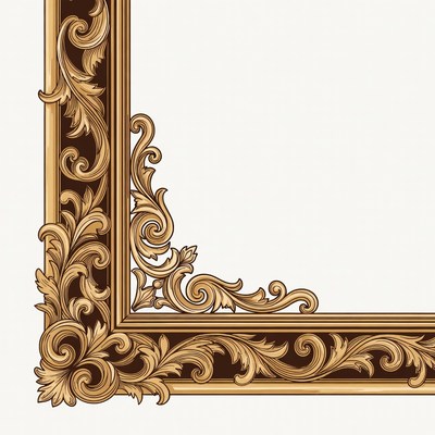 Decorative corner design with floral patterns