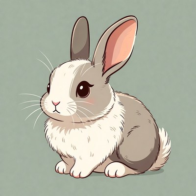 Cute rabbit sitting on flat surface