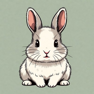 Cute rabbit sitting on background