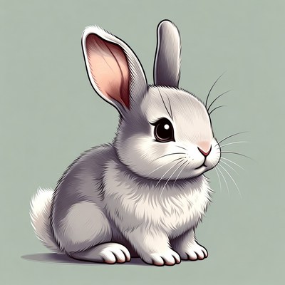 Cute rabbit sitting quietly