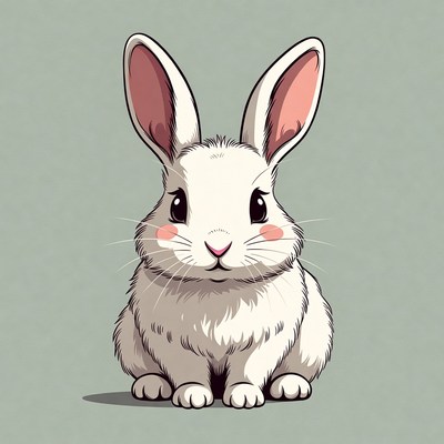 Cute bunny sitting on a solid background
