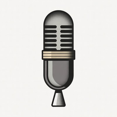 Microphone on plain background