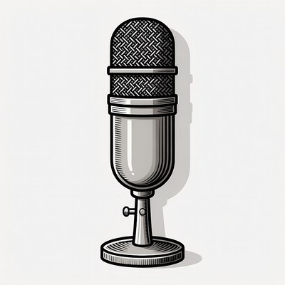 Vintage microphone on a stand