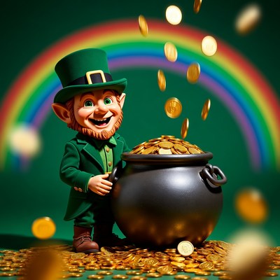Leprechaun with pot of gold