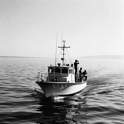 Boat traveling on calm water during daytime