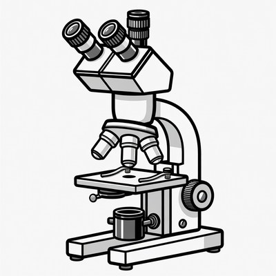 Microscope on a lab table