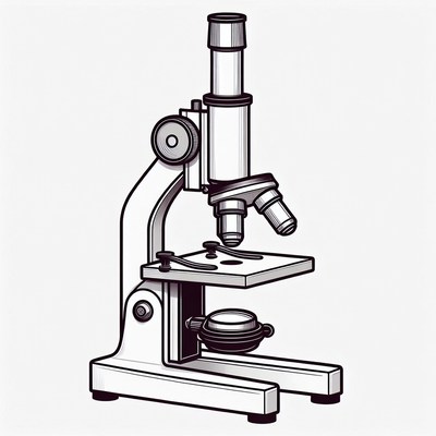 Microscope on lab table in classroom