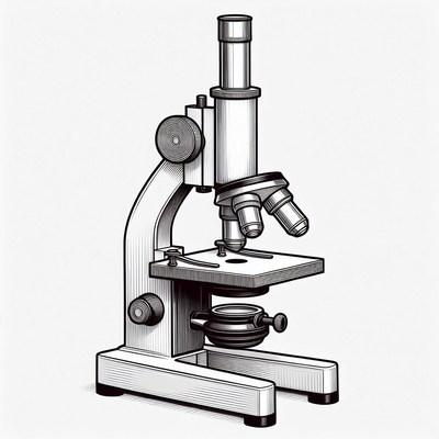 Microscope on laboratory table for observation