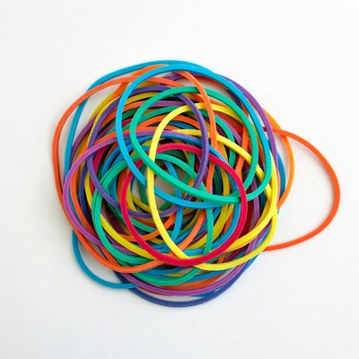 Colorful rubber bands in a pile
