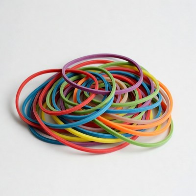Colorful rubber bands in a pile