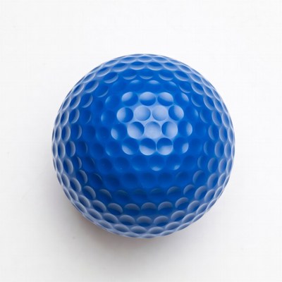 Blue textured rubber ball for play