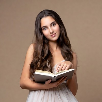 Girl holding a book