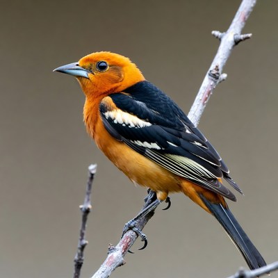 Bird perched on branch in nature