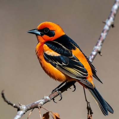 Vibrant bird perched on branch