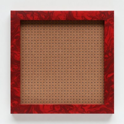 Red frame with perforated board