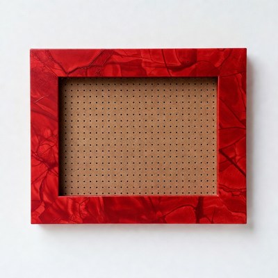 Empty red frame on light background