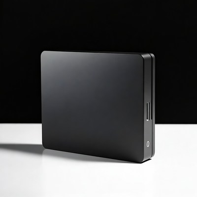 External hard drive on white surface