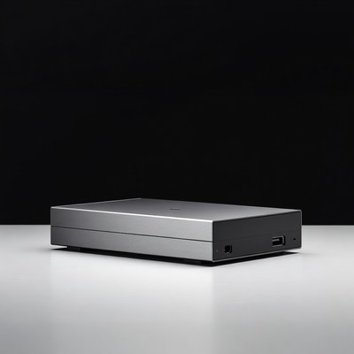 External storage device on a table