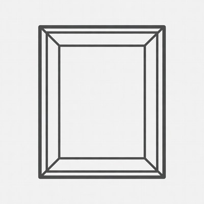 Empty rectangular frame on white background