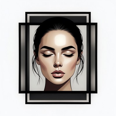 Artwork of a woman with closed eyes