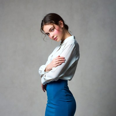 Woman posing in a studio
