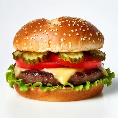 Delicious burger with fresh toppings