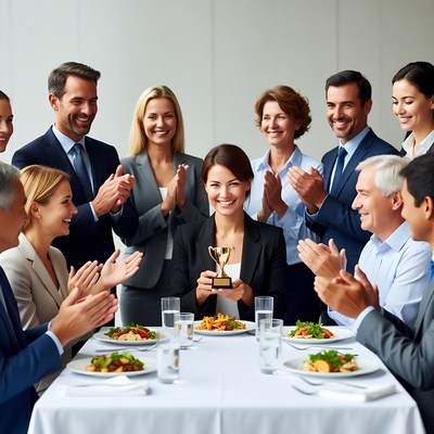 Team celebrates success with dinner event