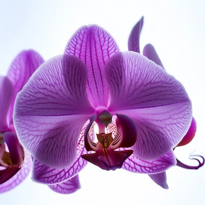 Purple orchids in close view